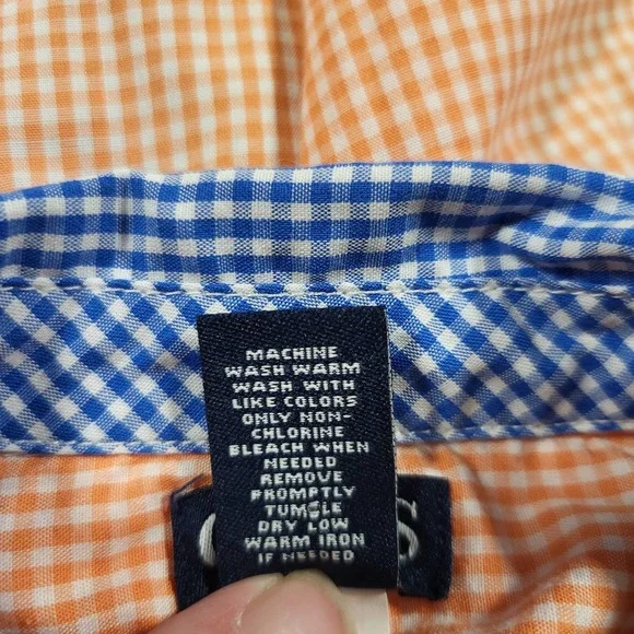 Chaps*Boy 3 Months*Button Up Shirt*Color Block*Gingham*Easter*Green*Blue - Picture 6 of 7